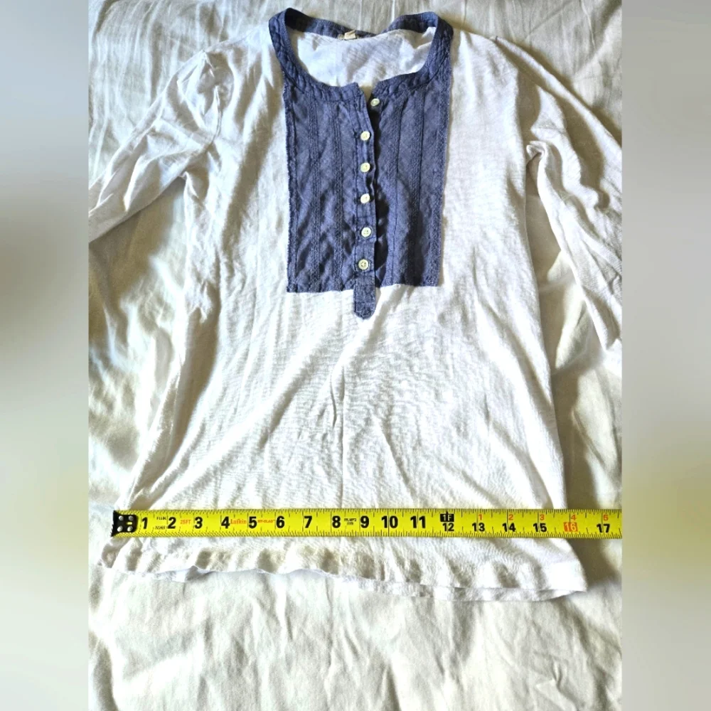 J. Crew Womens Cotton 3/4 Sleeve Top Size XS